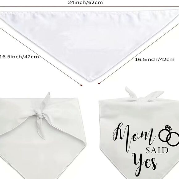 WEDDING DOG BANDANAS - Set of 2. White+ Black. NWT - Picture 5 of 5
